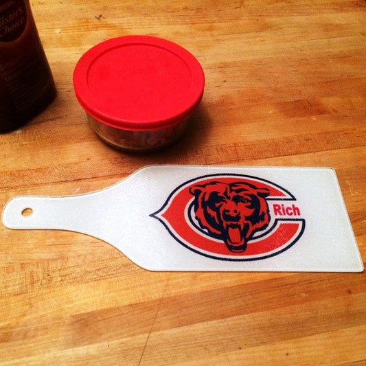 Bottle Shaped Glass Cutting Board with Your Own Design Sample