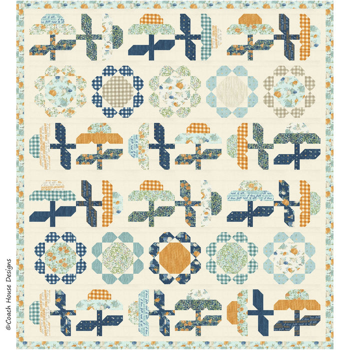 Bring Me Flowers Quilt Pattern Digital Image featuring Harvest Wishes by Deb Strain