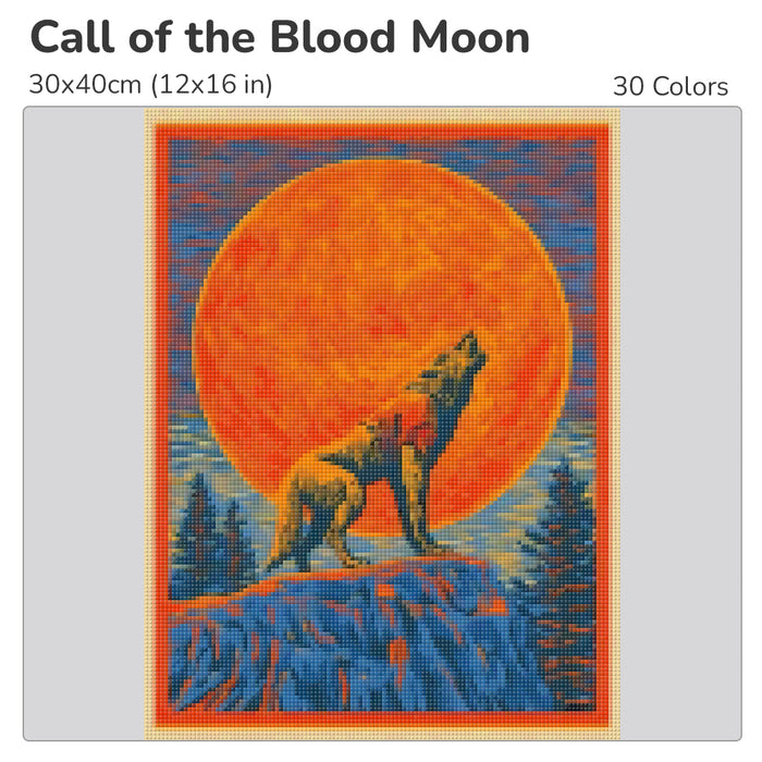 Call of the Blood Moon Diamond Painting Kit-30x40cm (12x16 in)-Heartful Diamonds