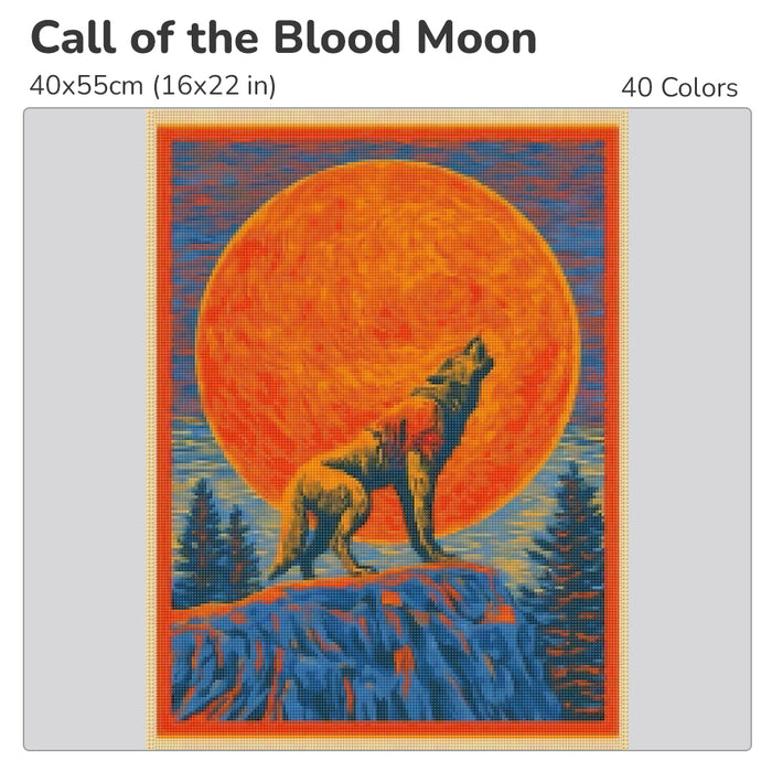 Call of the Blood Moon Diamond Painting Kit-40x55cm (16x22 in)-Heartful Diamonds
