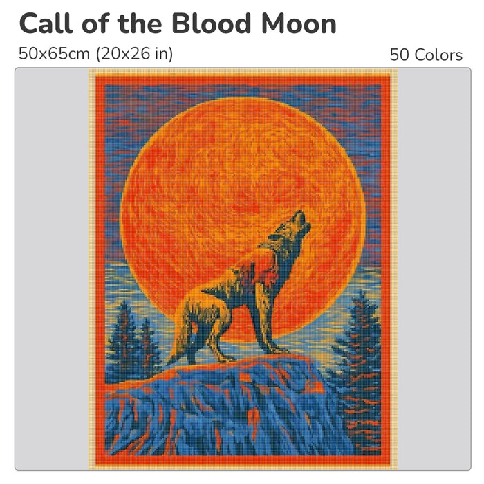 Call of the Blood Moon Diamond Painting Kit-40x55cm (16x22 in)-Heartful Diamonds