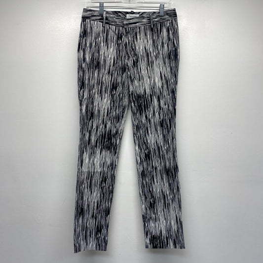 Calvin Klein Size 4 Women's Black-White Pattern Straight Leg Pants