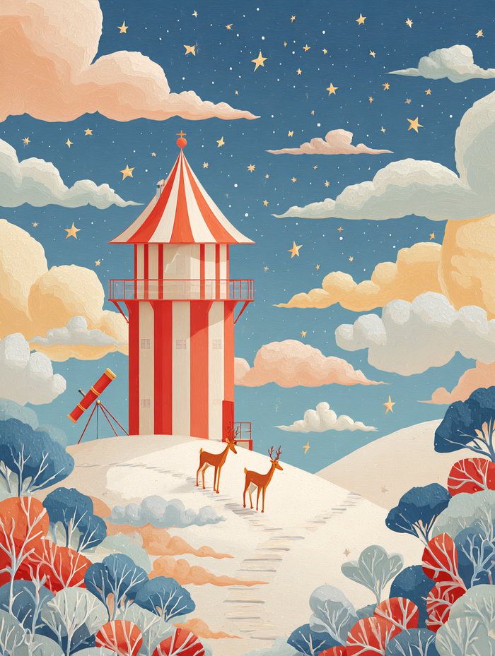 Candy Cane Observatory Diamond Painting Kit-30x40cm (12x16 in)-Heartful Diamonds