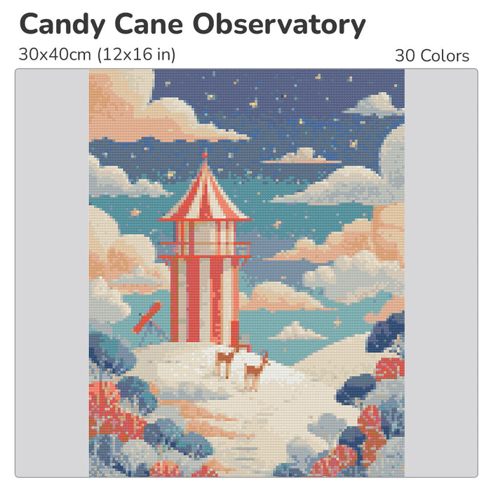 Candy Cane Observatory Diamond Painting Kit-30x40cm (12x16 in)-Heartful Diamonds