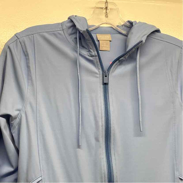 Chico's Zenergy Size 0-S Women's Light Blue Solid Jacket Activewear Top