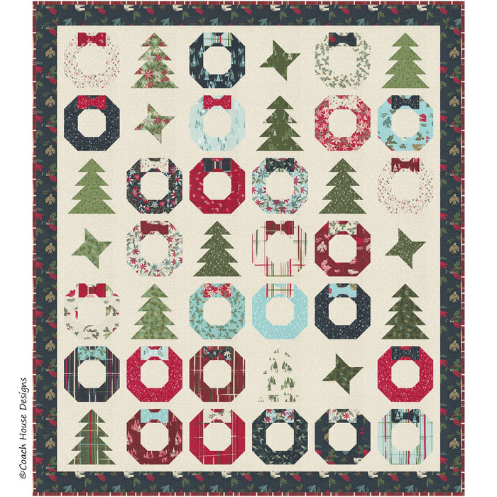 Christmas Cheer Quilt Pattern featuring Good News Great Joy Fabric by Fancy That Design House