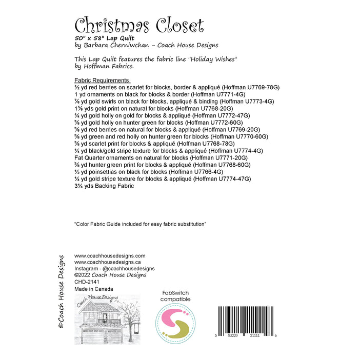 Christmas Closet Downloadable PDF Quilt Pattern
