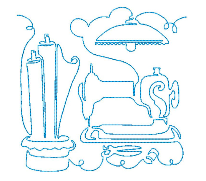 Continuous Line Sewing Redwork [4x4 & 5x7] Machine Embroidery Designs # 10634