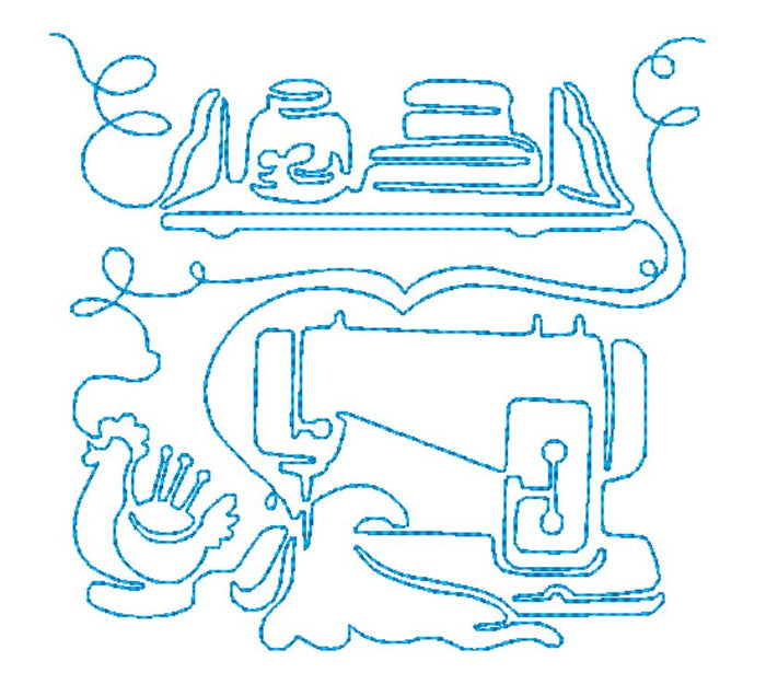 Continuous Line Sewing Redwork [4x4 & 5x7] Machine Embroidery Designs # 10634