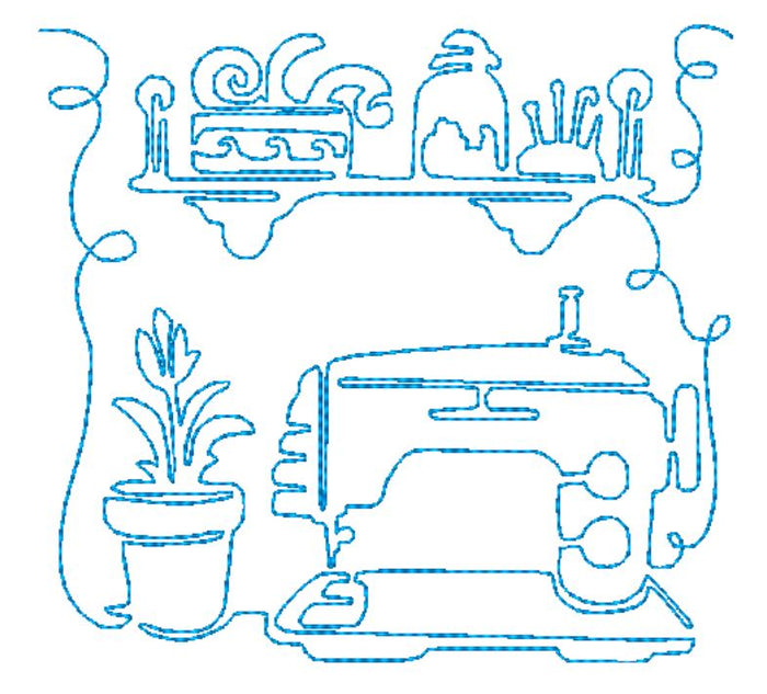 Continuous Line Sewing Redwork [4x4 & 5x7] Machine Embroidery Designs # 10634