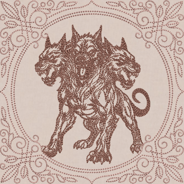 Creature Feature Quilt Square - Cerberus