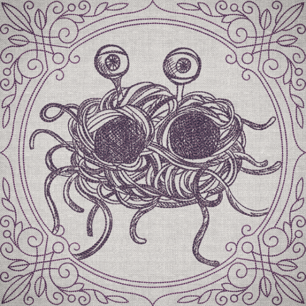 Creature Feature Quilt Square - Flying Spaghetti Monster (FSM)