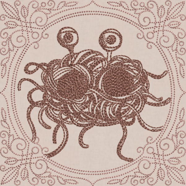 Creature Feature Quilt Square - Flying Spaghetti Monster (FSM)