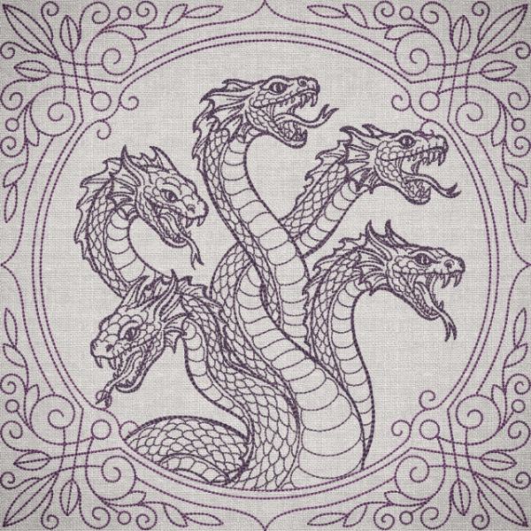 Creature Feature Quilt Square - Hydra