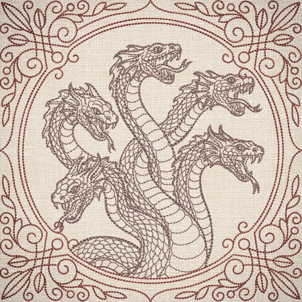 Creature Feature Quilt Square - Hydra