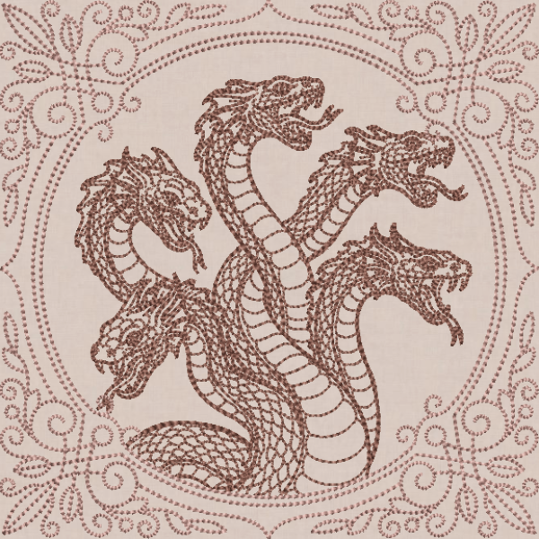 Creature Feature Quilt Square - Hydra