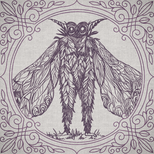 Creature Feature Quilt Square - MothMan