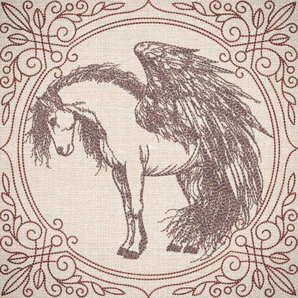 Creature Feature Quilt Square - Pegasus
