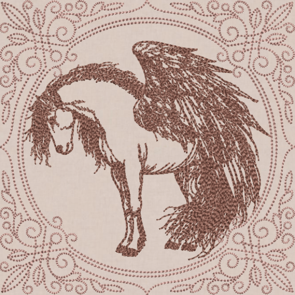 Creature Feature Quilt Square - Pegasus