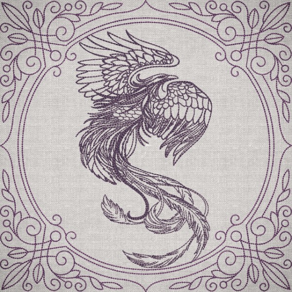 Creature Feature Quilt Square - Phoenix