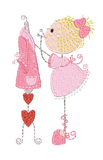 Curly Sewing Girls 10630 Machine Embroidery Designs