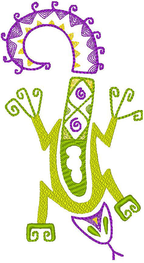 Cute Native Geckos [Mixed hoops 5x7 & 6x10] 11555 Machine Embroidery Designs