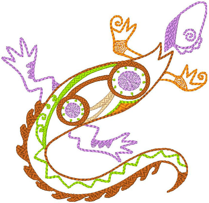 Cute Native Geckos [Mixed hoops 5x7 & 6x10] 11555 Machine Embroidery Designs