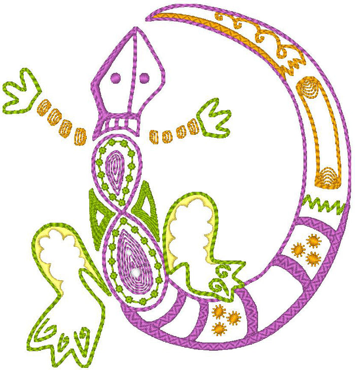 Cute Native Geckos [Mixed hoops 5x7 & 6x10] 11555 Machine Embroidery Designs
