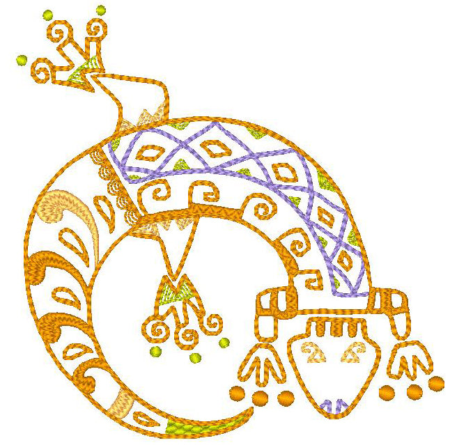 Cute Native Geckos [Mixed hoops 5x7 & 6x10] 11555 Machine Embroidery Designs