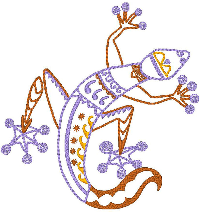 Cute Native Geckos [Mixed hoops 5x7 & 6x10] 11555 Machine Embroidery Designs