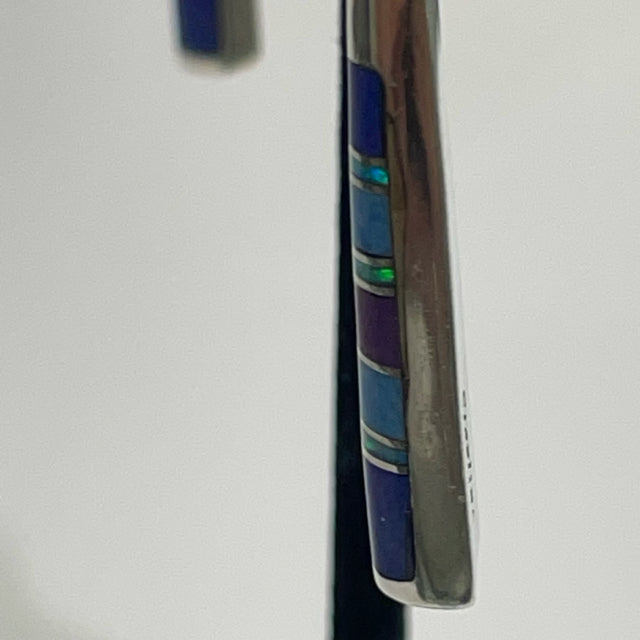 Dangle Multi Stone Inlay Earrings