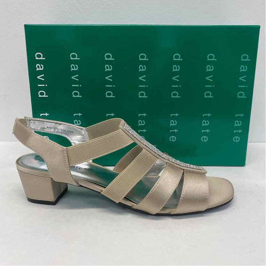 David Tate Size 9.5 Women's Champagne Beaded Strappy Shoes
