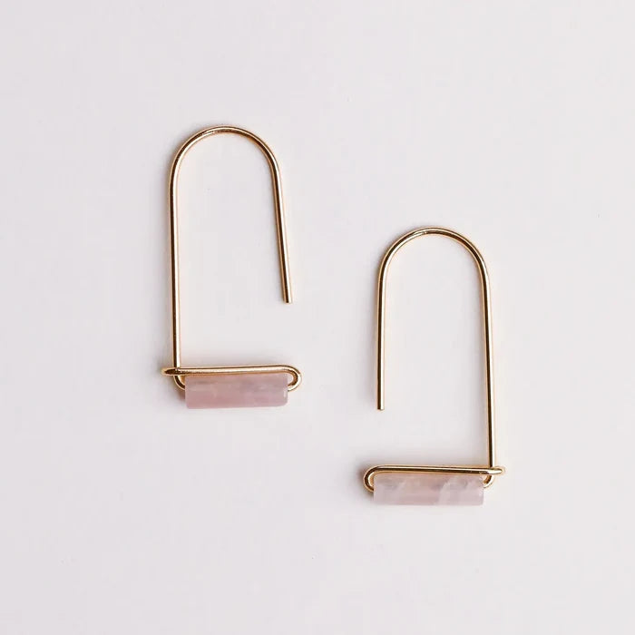 Drop Rose Quartz Earring by JaxKelly