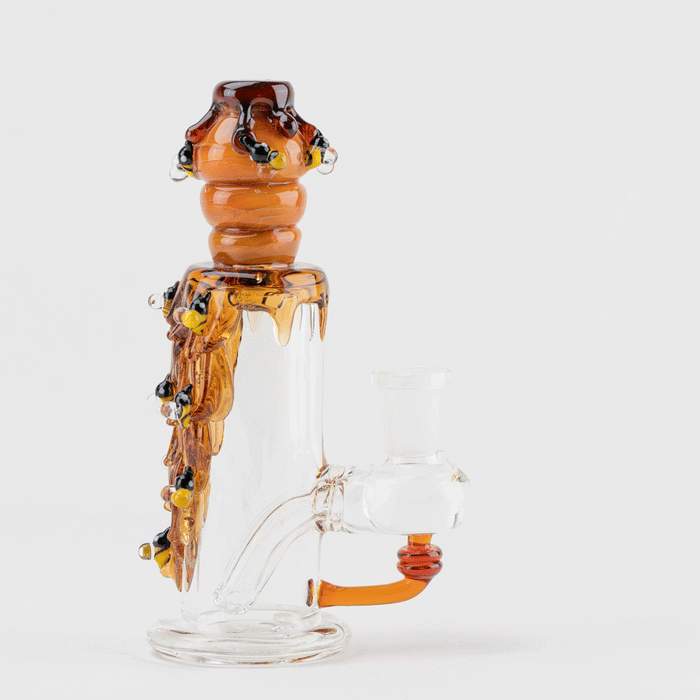 Empire Glassworks Honey Bee Concentrate Bundle - Beehive Nano Rig - Beehive Spinner Cap - Honey Dabber  - Empire Glassworks Quartz Banger - Carb Cap Stand