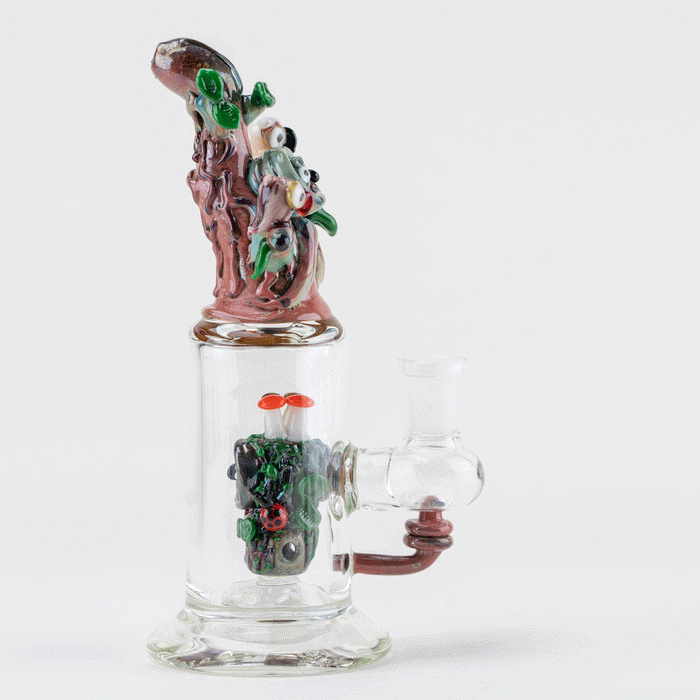 Empire Glassworks Hootie's Flower Bundle - Hootie's Forest Mini Rig -Hootie's Forest Spoon Pipe - Bug's Life Bowl Piece - Bug's Life Roach Clip