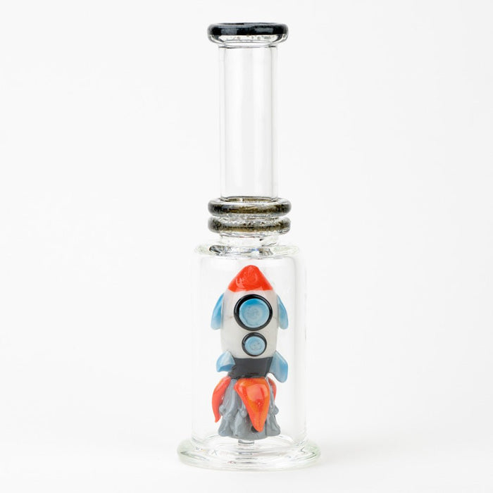 Empire Glassworks Rocket Ship Mini Tube Dab Rig with colorful space-themed glass artwork