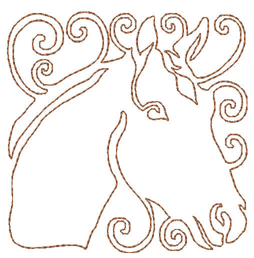 Equine Fantasy Redwork [4x4] 11023 Machine Embroidery Designs