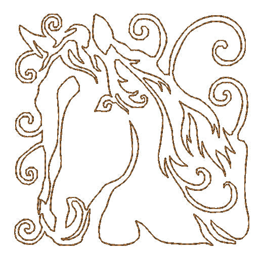 Equine Fantasy Redwork [4x4] 11023 Machine Embroidery Designs