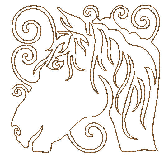 Equine Fantasy Redwork [4x4] 11023 Machine Embroidery Designs