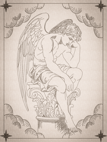 Fallen Angel Statue Sketch