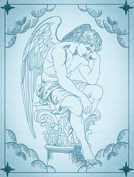 Fallen Angel Statue Sketch