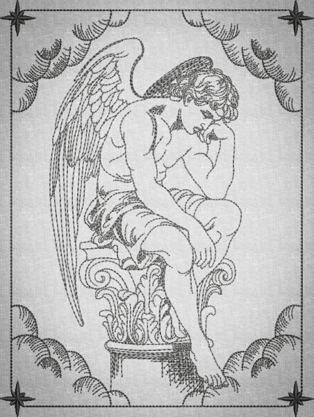 Fallen Angel Statue Sketch