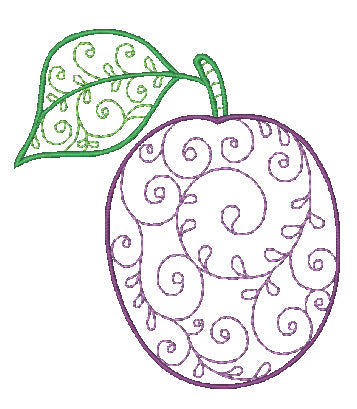 Fruit Lineart [4x4] 11159  Machine Embroidery Designs