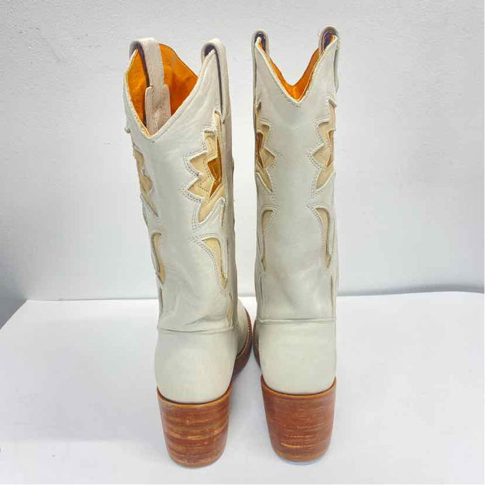 Frye Size 6.5 Women's White Embroidered Western Boots