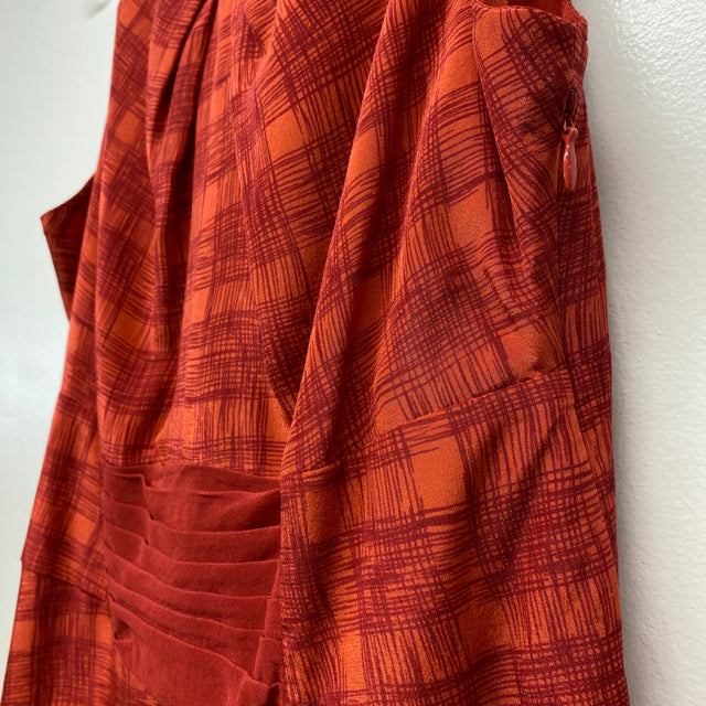 Girls From Savoy-Anthropologie Size 8-M Women's Red Pattern Sleeveless Dress