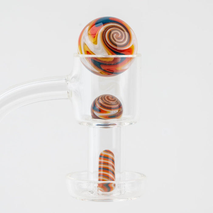Glass House Sunset Swirl Marble Pillar Set - Empire Smokes