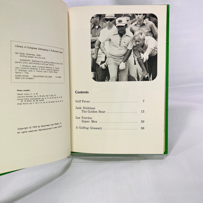 Golfing Greats Two Top Pros by Guernesy Van Riper, Jr. 1975 Garrard Publishing Co.