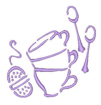 Graphite Style Coffee and Tea [4x4] 11309 Machine Embroidery Designs
