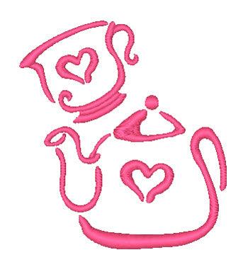 Graphite Style Coffee and Tea [4x4] 11309 Machine Embroidery Designs