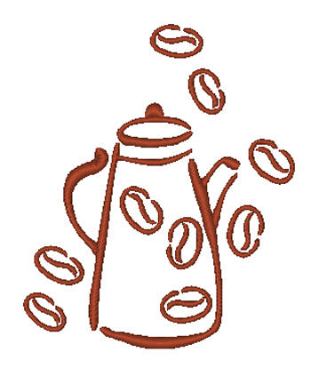 Graphite Style Coffee and Tea [4x4] 11309 Machine Embroidery Designs